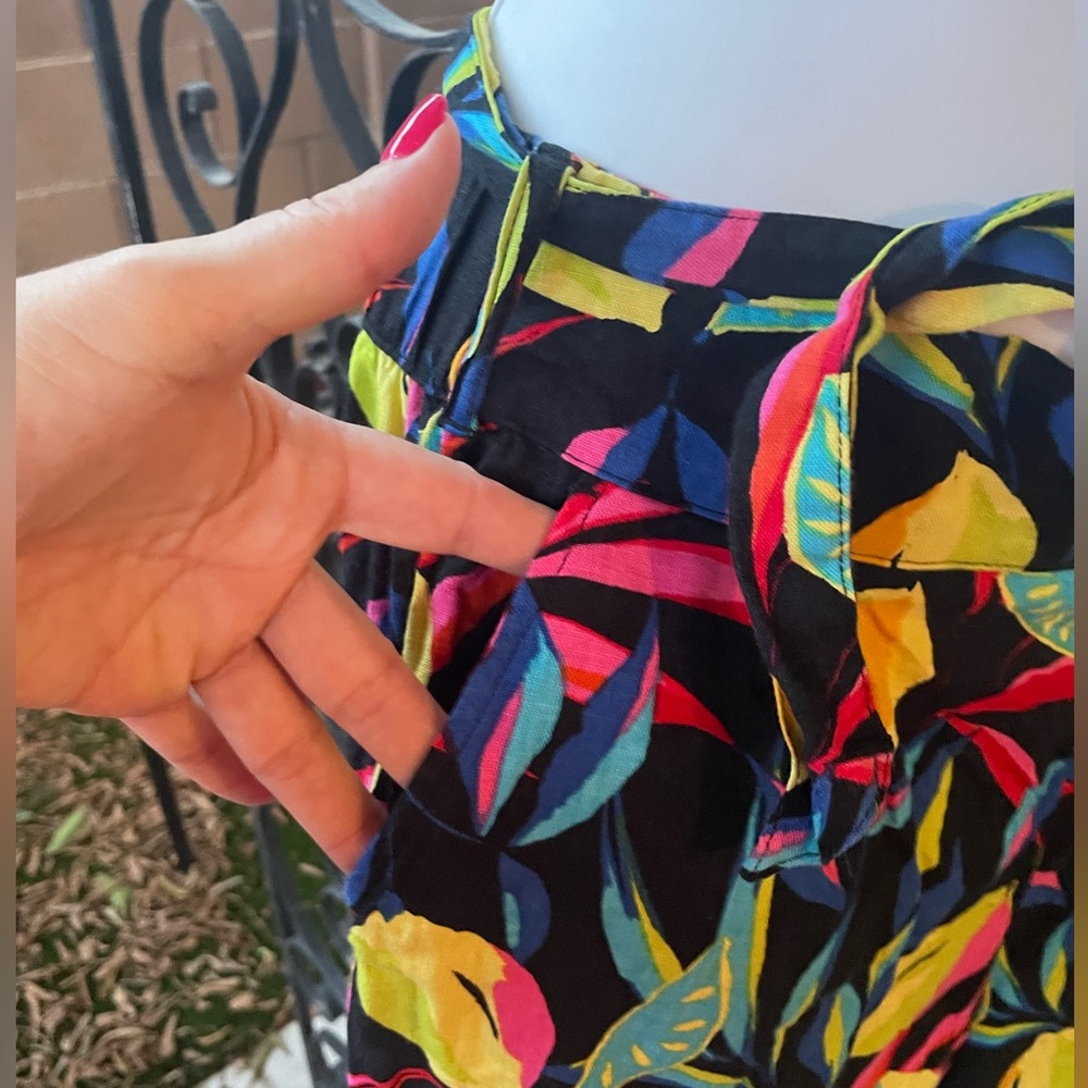 Tabitha Brown for Target Bold Tropical Lemon Print Linen Blend Wide Leg Pants SM - Picture 7 of 16